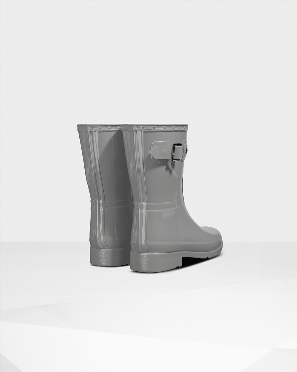 Women Hunter Refined Slim Fit Gloss | Short Rain Boots Grey | NZ-35286-PDIU